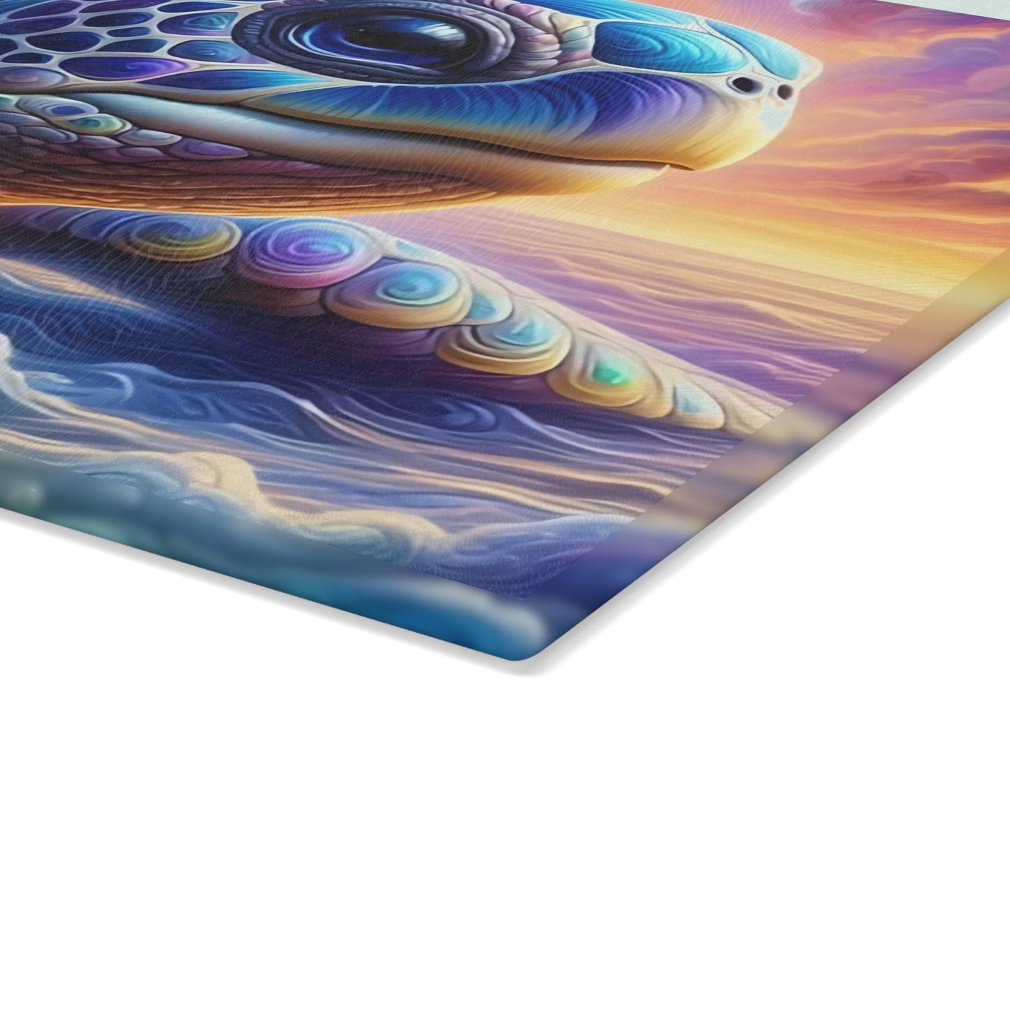 Up Close Sea Turtle Glass Cutting Board – Coastal Ocean Kitchen Décor