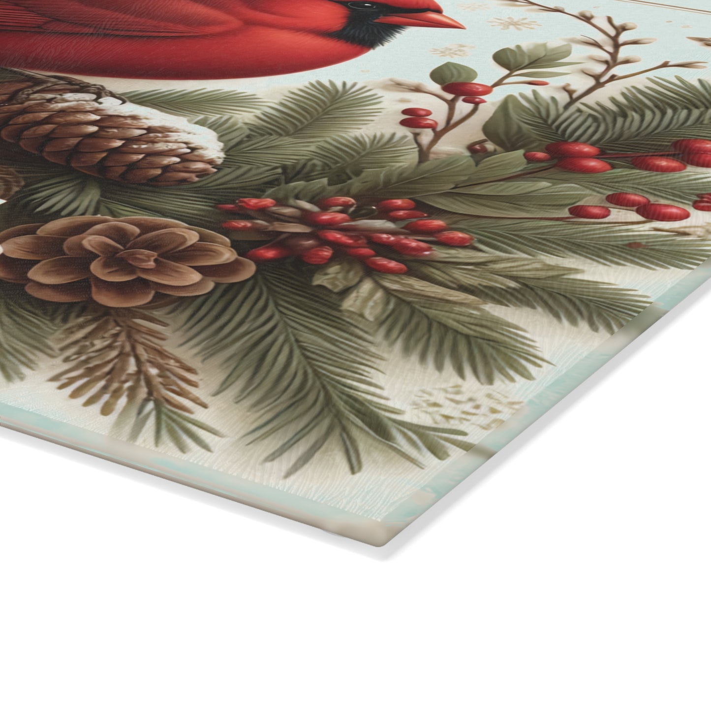 🕊️❄️ Winter Blessings Cardinal Cutting Board – Elegant Holiday Charm for Your Kitchen ❄️🕊️