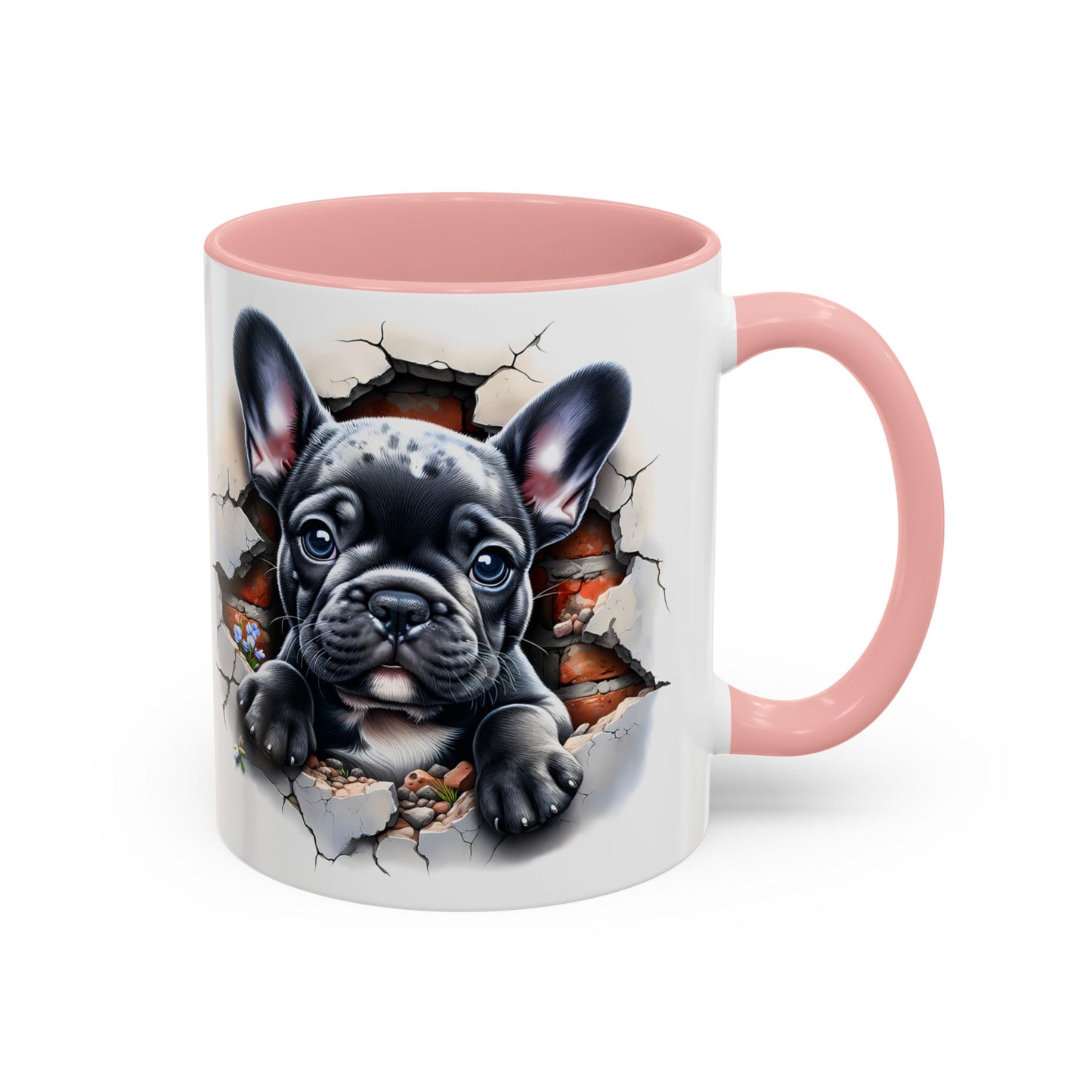 🐾🖤 Black French Bulldog Puppy Accent Mug – Cute Peek-Through Cup for Dog Lovers ☕✨