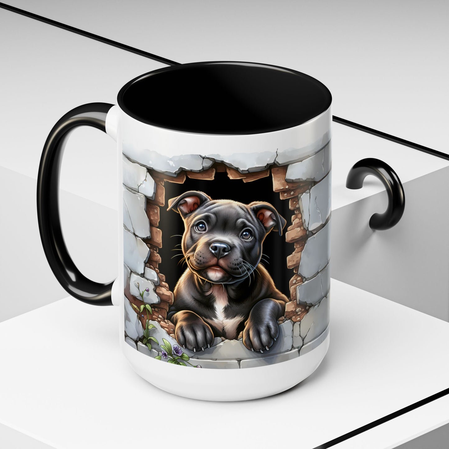 🐶☕ Pit Bull Puppy Accent Mug – Cute Breakthrough Pup Design ✨