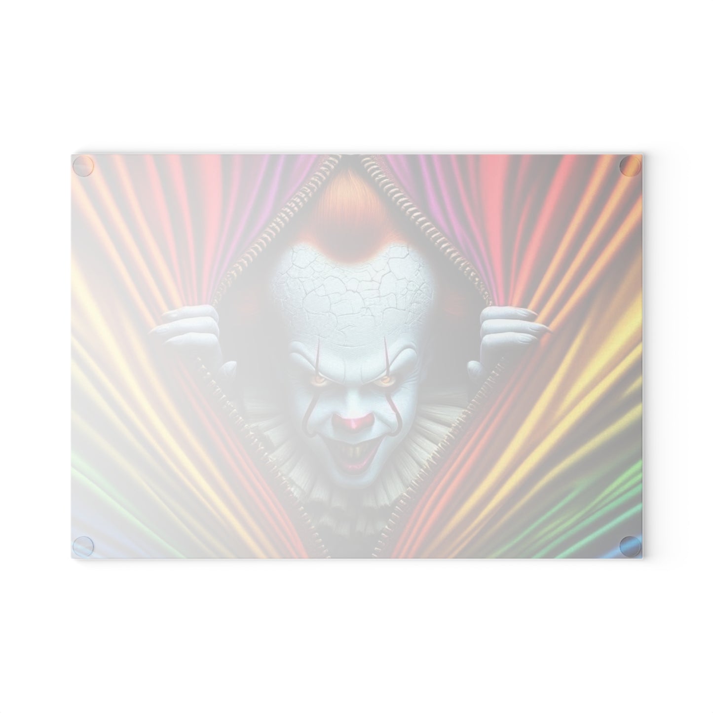 🎪 Rainbow Zipper Clown Cutting Board – A Bold Pop of Chaos for Your Kitchen