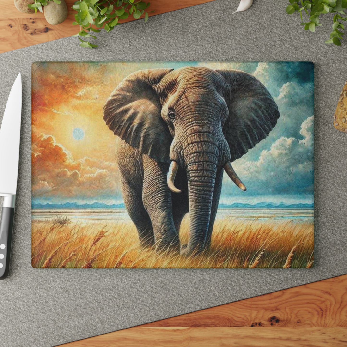 Tabla de cortar de vidrio con forma de elefante, regalo de boda, decoración de cocina única, decoración de cocina con forma de elefante, regalo de fin de vida, regalo para amantes de los elefantes, personalizado
