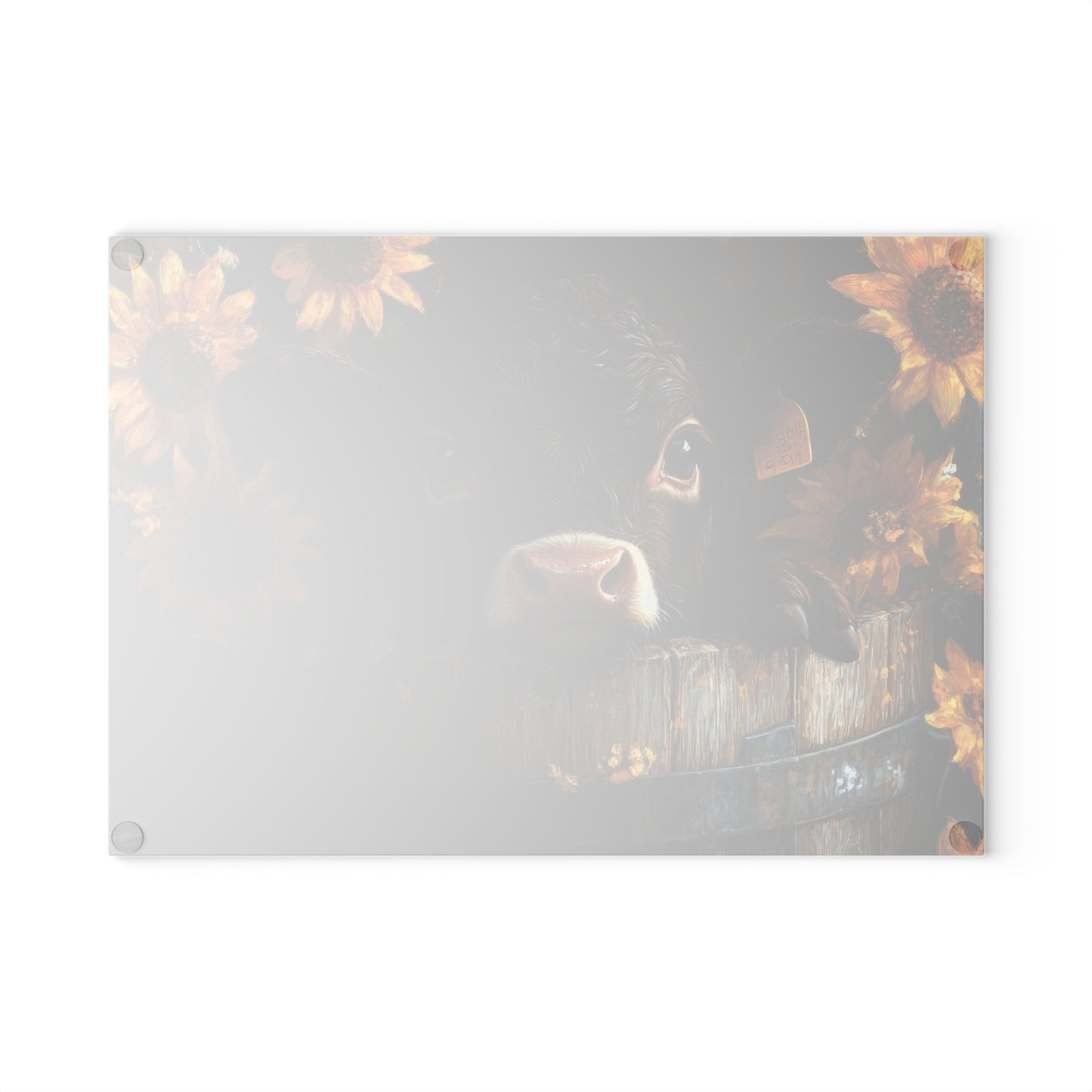 🌻🐄 Rustic Sunflower Calf Cutting Board – Farmhouse Charm Meets Country Elegance 🌾✨