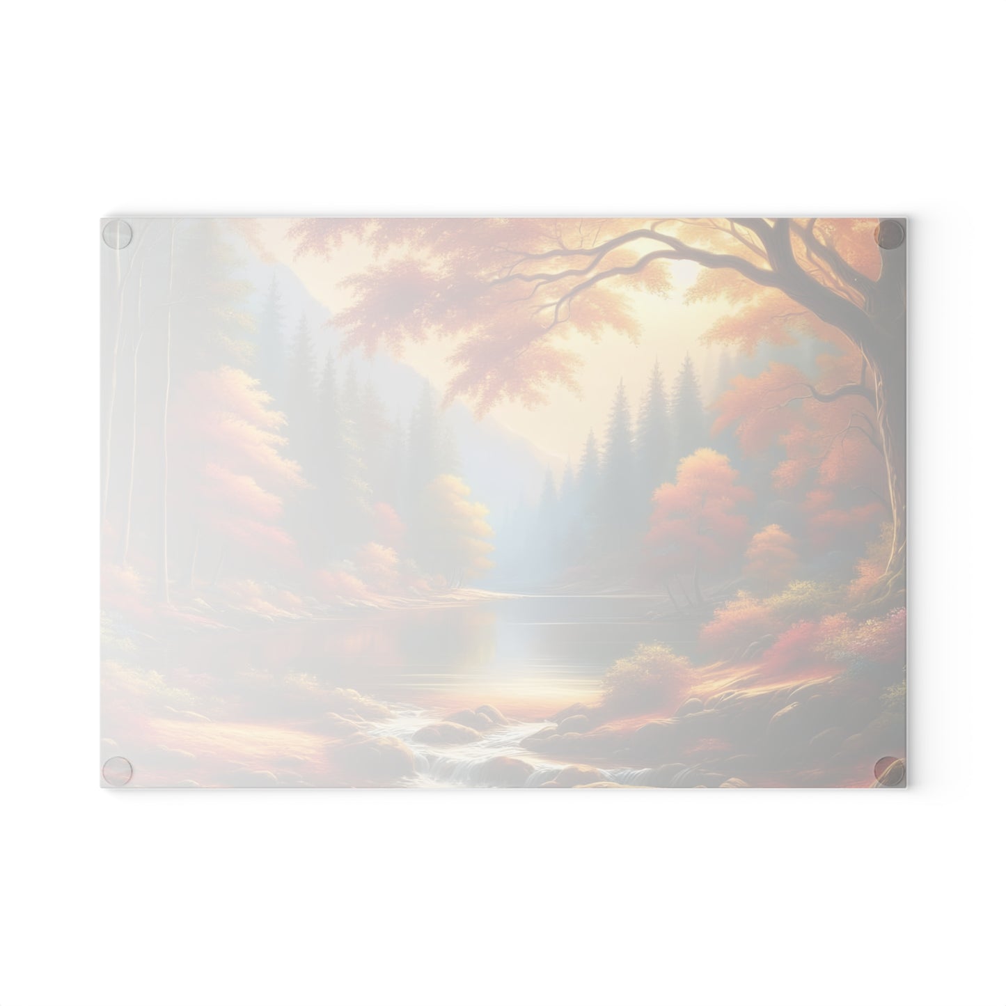 🍁🍂 Autumn Lake Scene Cutting Board – Golden Tranquility for Your Kitchen 🌲✨