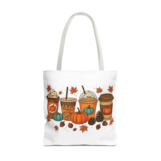 🎃 Pumpkin Spice Vibes Tote Bag – Sippin’ Cozy Fall in Style ☕🍂