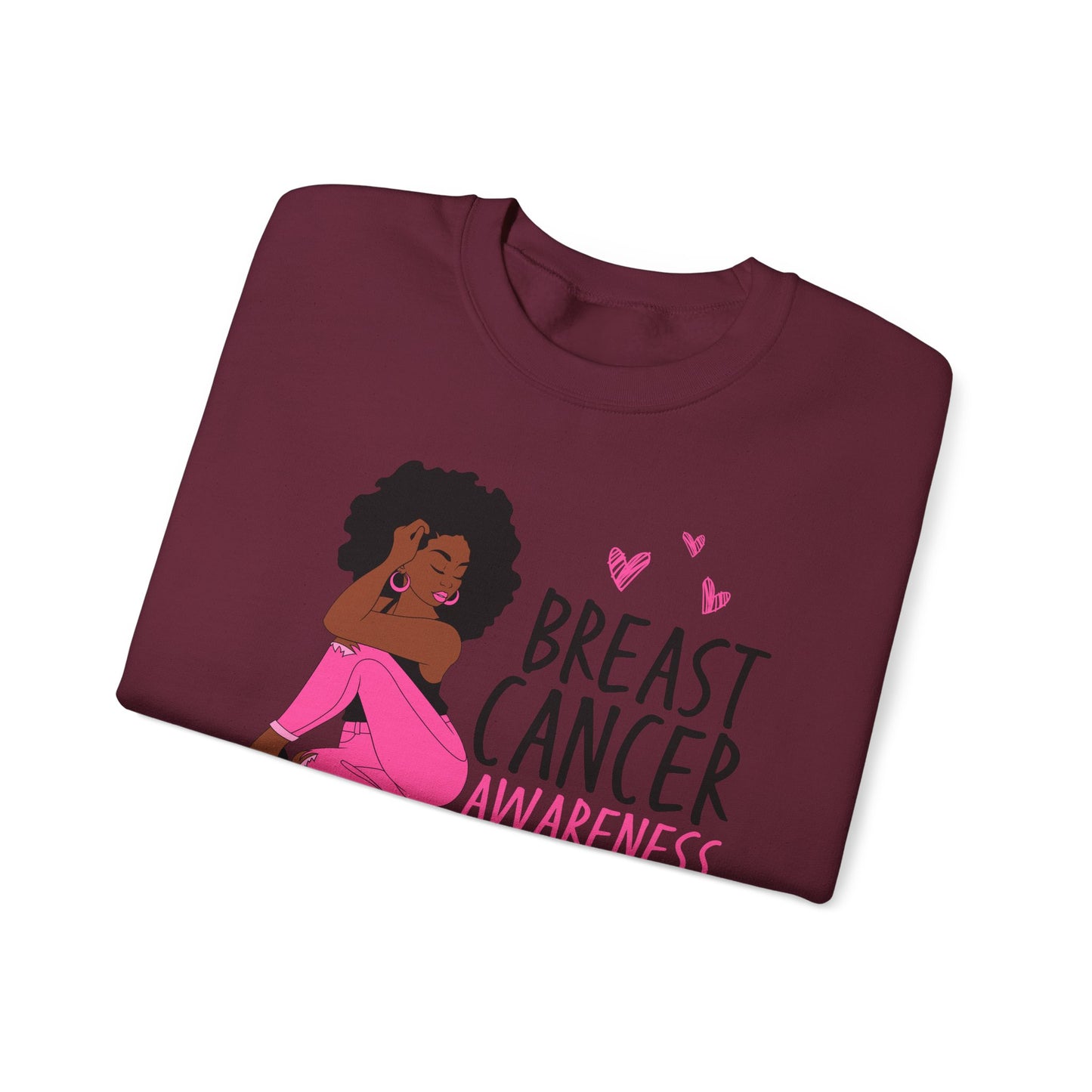 💕✨ Pink Awareness Woman Sweatshirt – Elegant Breast Cancer Support Crewneck