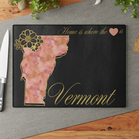 🍁 Vermont Floral State Cutting Board – Maple-Toned Charm for Cozy Kitchens 🌸
