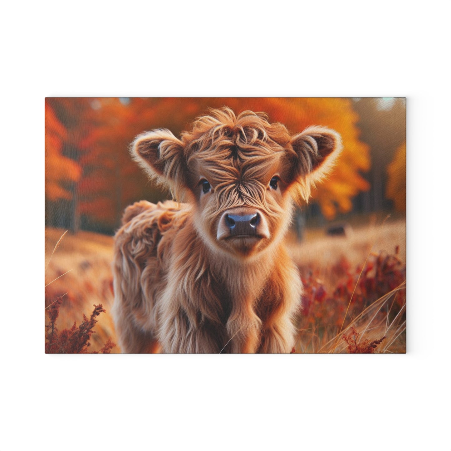 🍁 Autumn Highland Calf Cutting Board – Warm Rustic Charm for Your Fall Kitchen