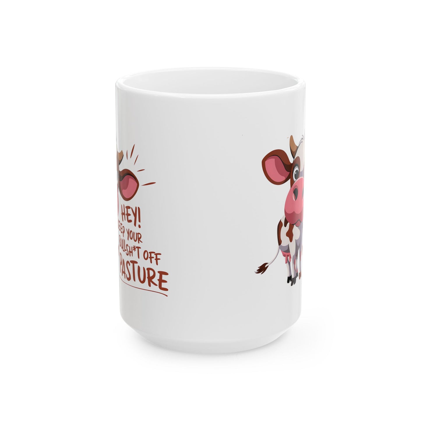 🐮 ¡Mantén tus tonterías lejos de mi pasto! – Taza divertida de vaca para almas atrevidas ☕