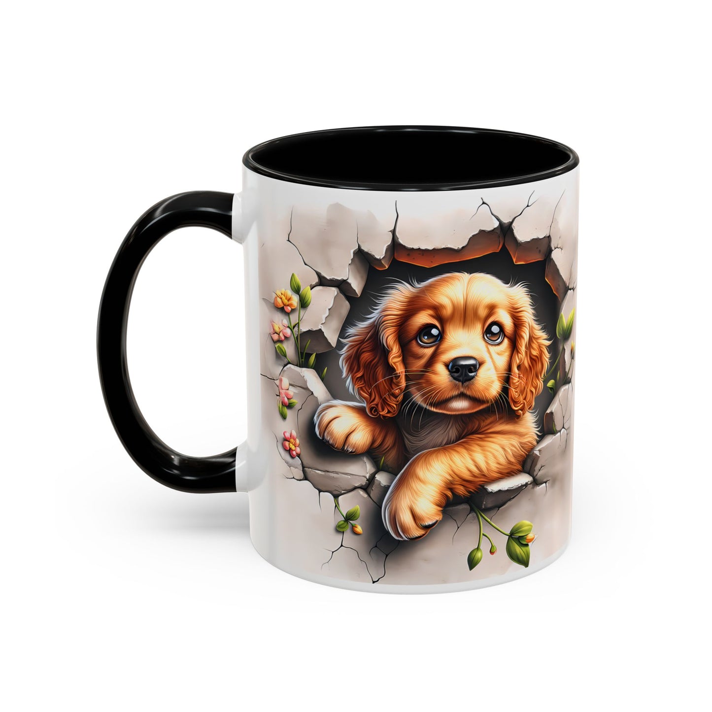 🐾 Cocker Spaniel Puppy Accent Mug – Sweet Fluffy Pup Coffee Cup ☕🤎
