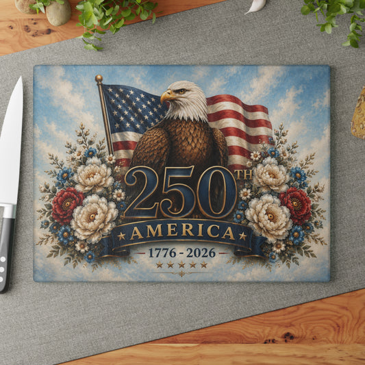 250th America Eagle Tempered Glass Cutting Board