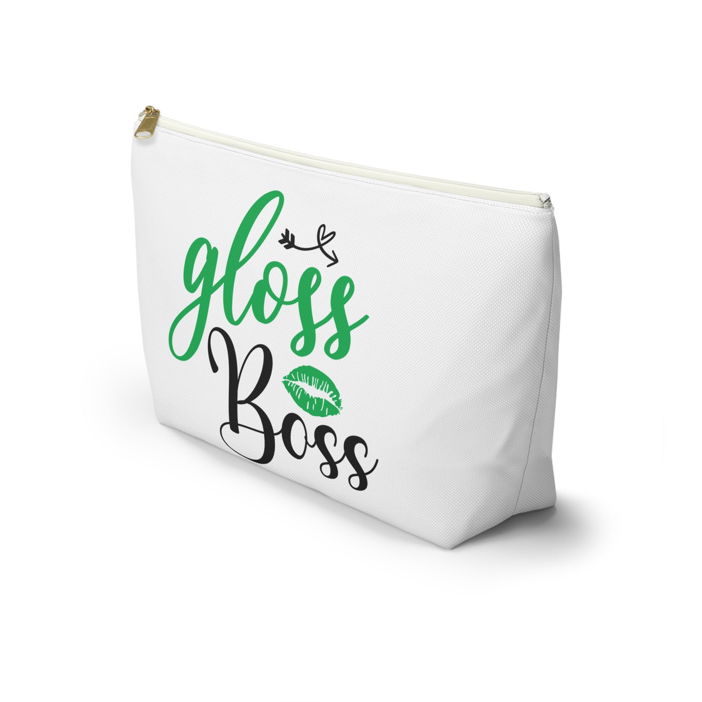 Accessory Pouch – "Gloss Boss" Green Makeup Bag