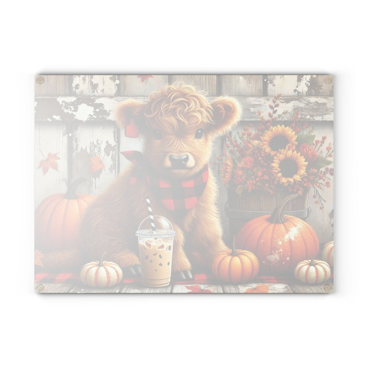🐮 Pumpkin Patch Calf Cutting Board – Cozy Autumn Charm for Your Kitchen