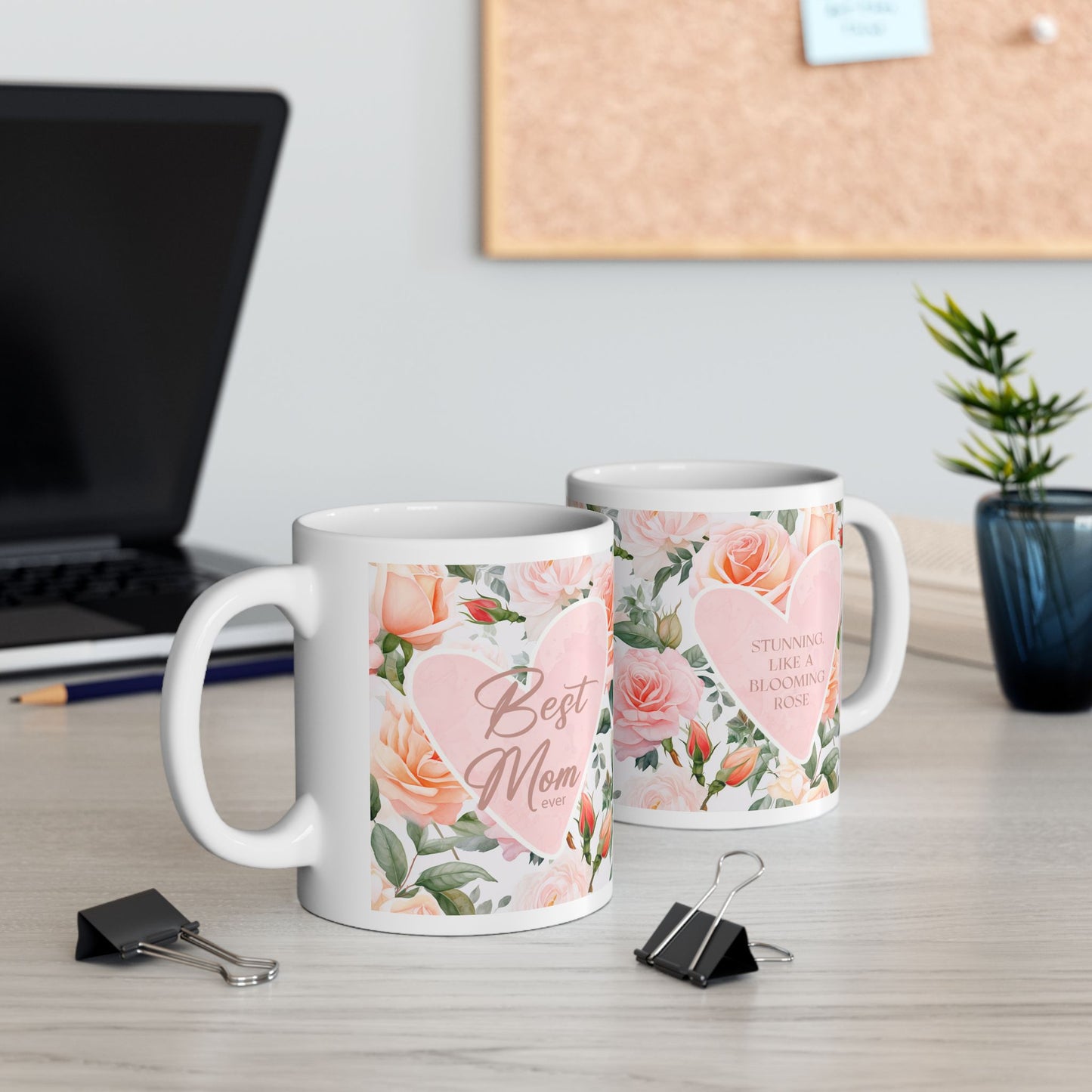 Taza de cerámica floral romántica, ideal para el Día de la Madre, regalo de cumpleaños, café matutino acogedor, regalo con temática de amor, decoración del hogar