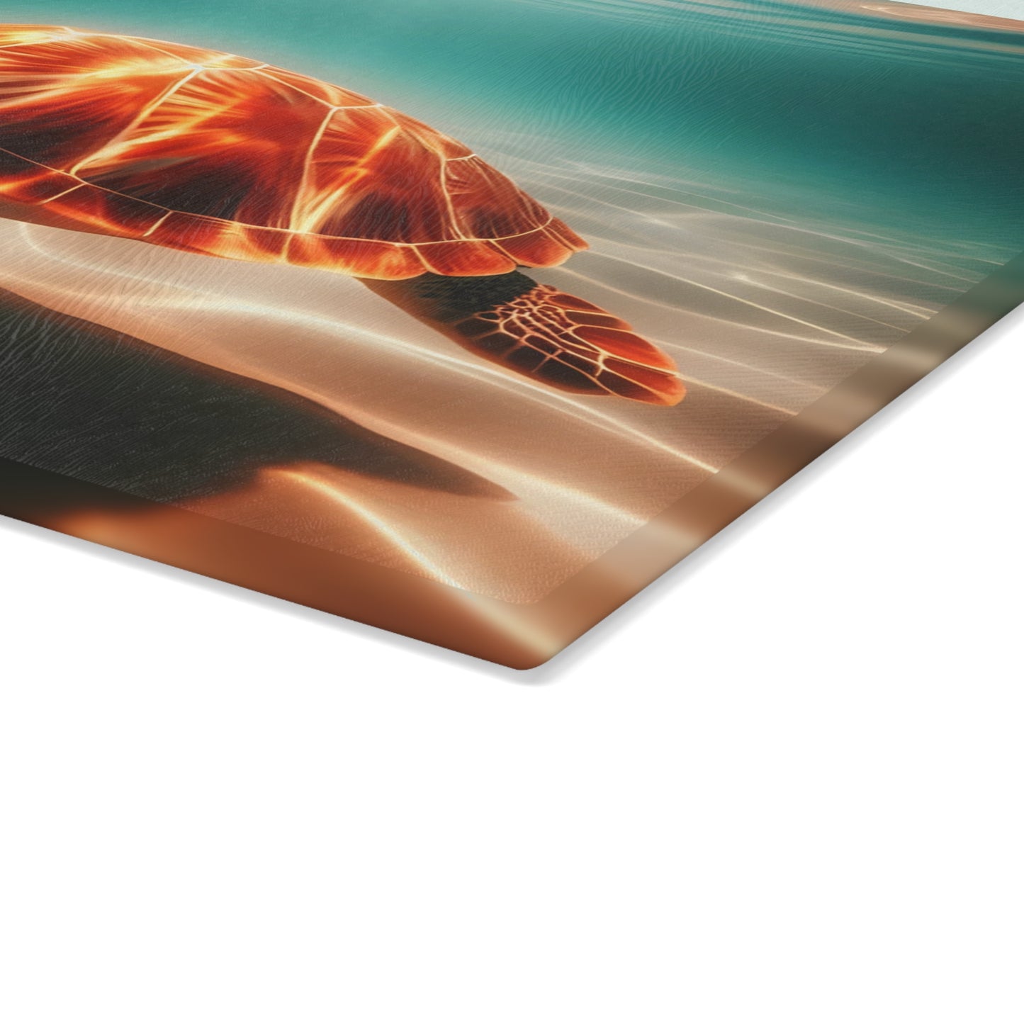 🐢🌊 Sea Turtle Glow Cutting Board – Ocean Beauty for Your Kitchen ✨🐚