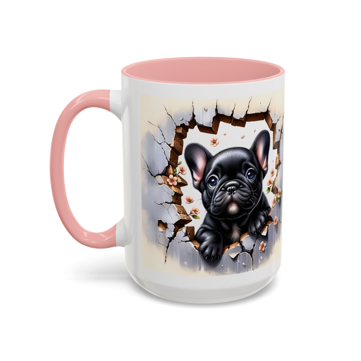 🐾☕ Black French Bulldog Puppy Accent Mug – Cute Breakthrough Pup Design ✨