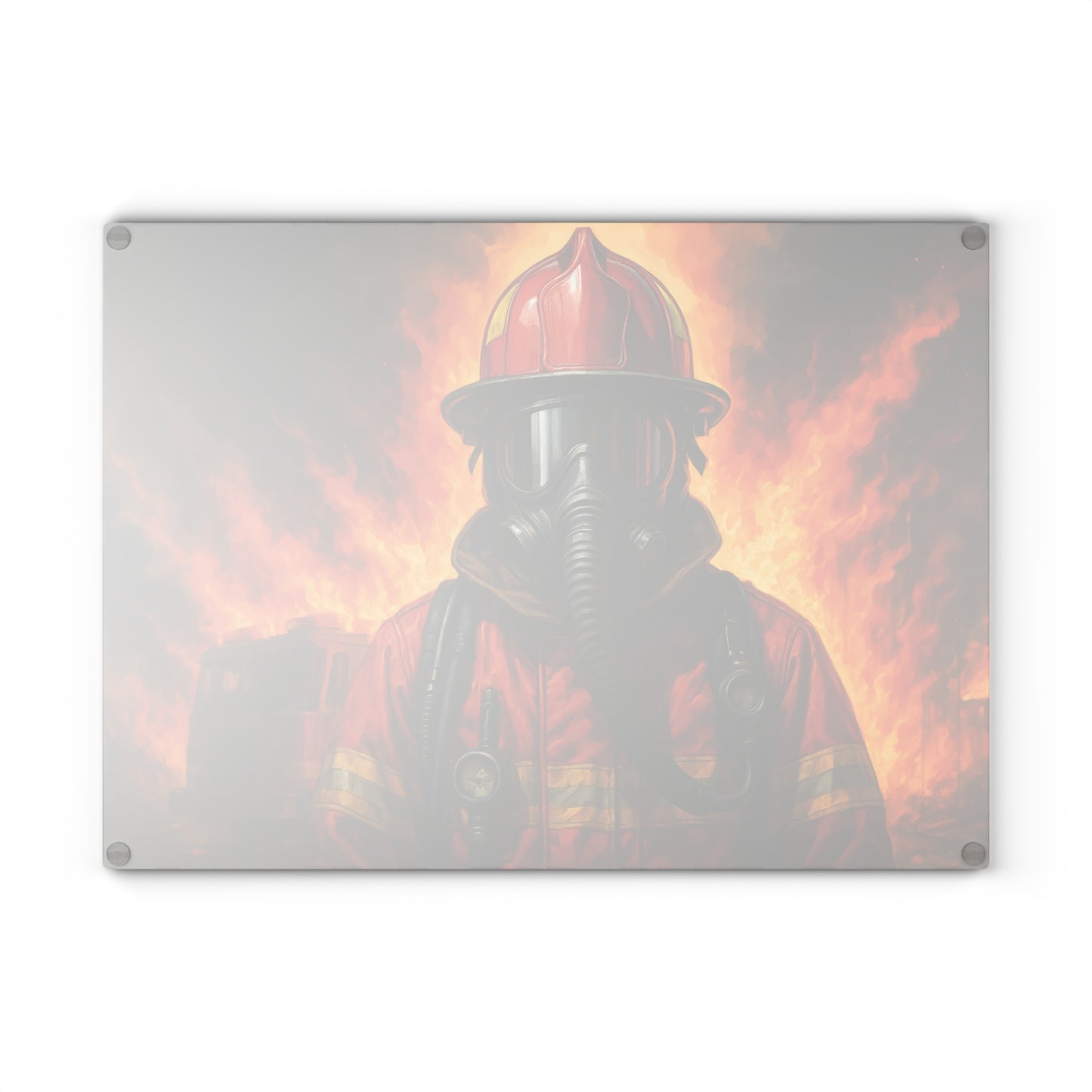 Firefighter Portrait Cutting Board – Strength, Courage, and Honor