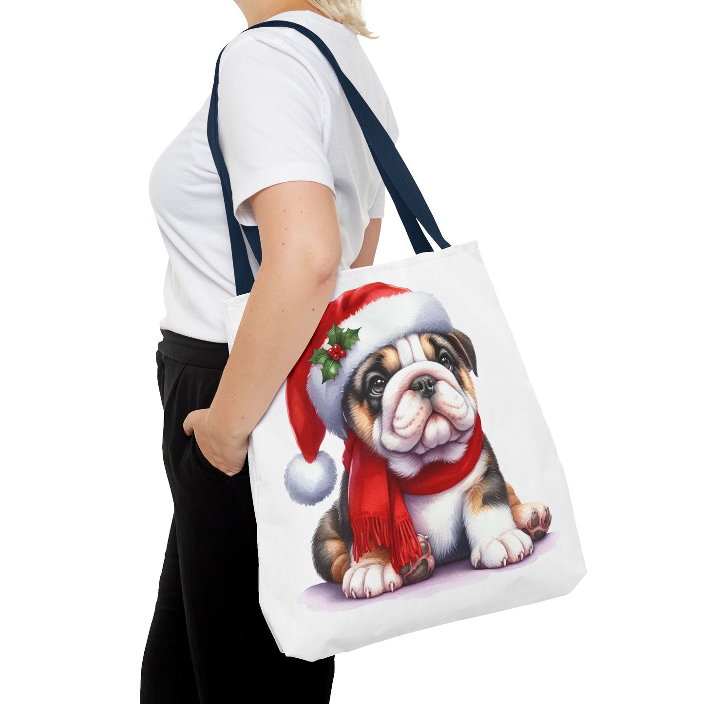 🎅 Bulldog Christmas Tote Bag – Cozy Holiday Style for Dog Lovers 🐾