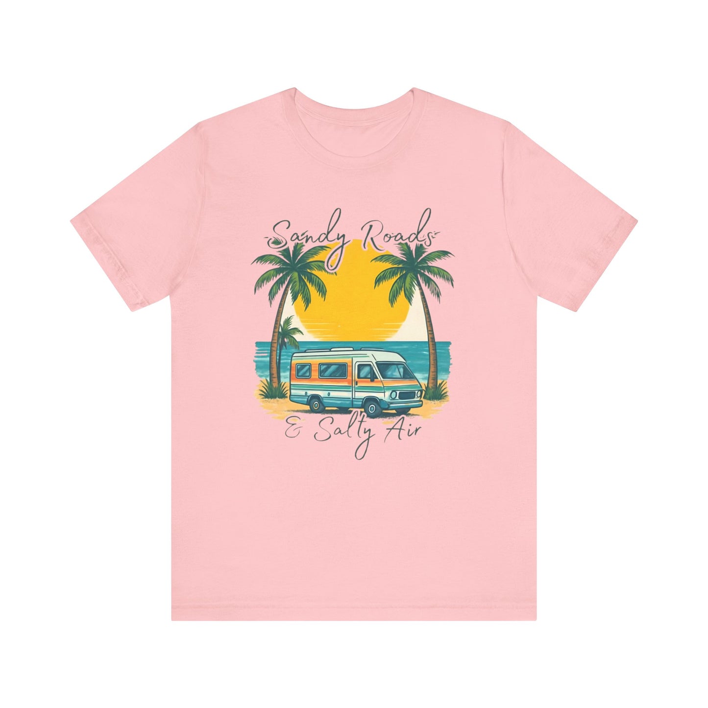 Camiseta Sandy Roads &amp; Salty Air: Camisa playera ligera para mujer para días costeros y ambiente veraniego.