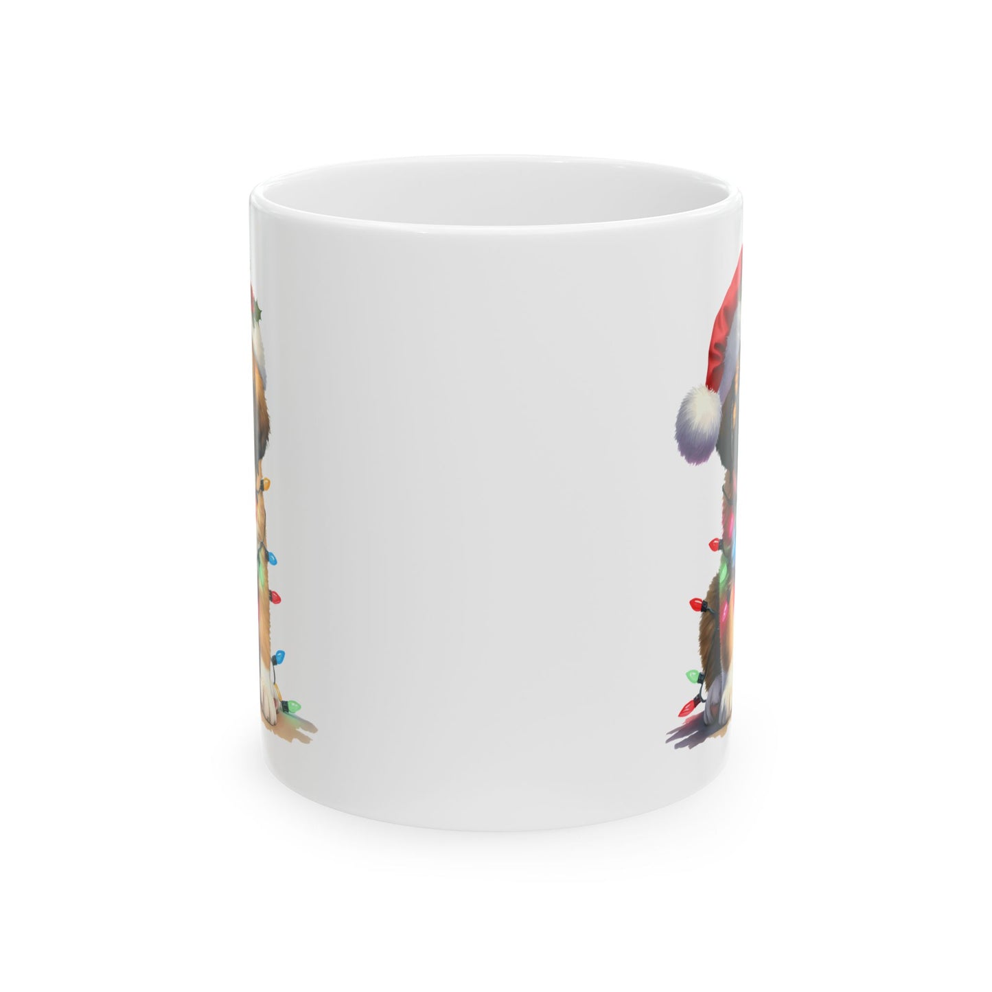 🎄 Saint Bernard Christmas Lights Mug – Festive Cheer with a Fluffy Twist 🐶