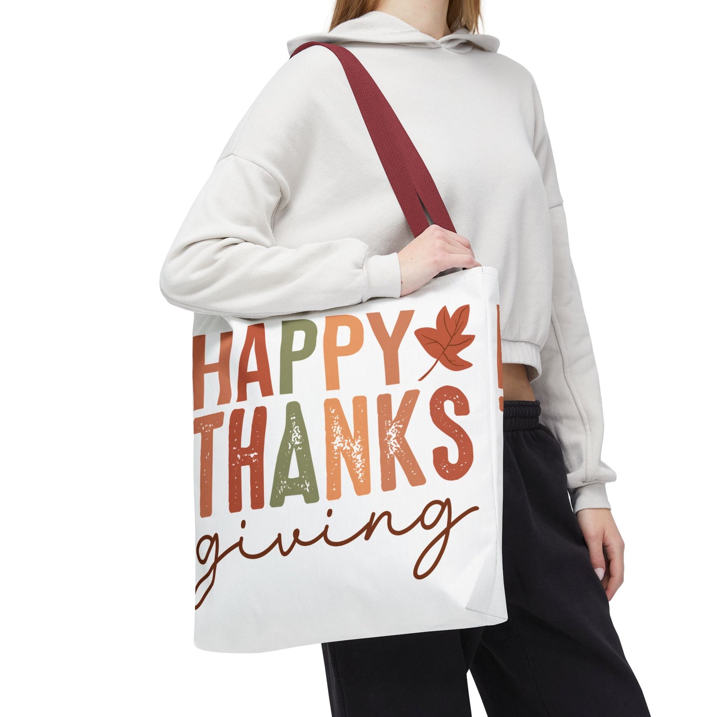 🍁 Rustic Happy Thanksgiving Tote Bag – Simple Charm for the Season 🍂🧡