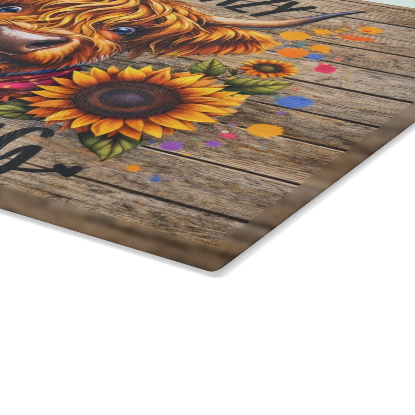 Your Crazy Is Showing Highland Cow Glass Cutting Board – Fun Farmhouse Kitchen Decor