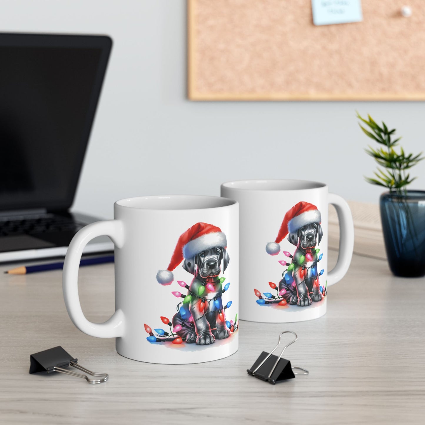 🎄 Great Dane Christmas Lights Mug – Festive Pup Charm in Every Sip 🎄