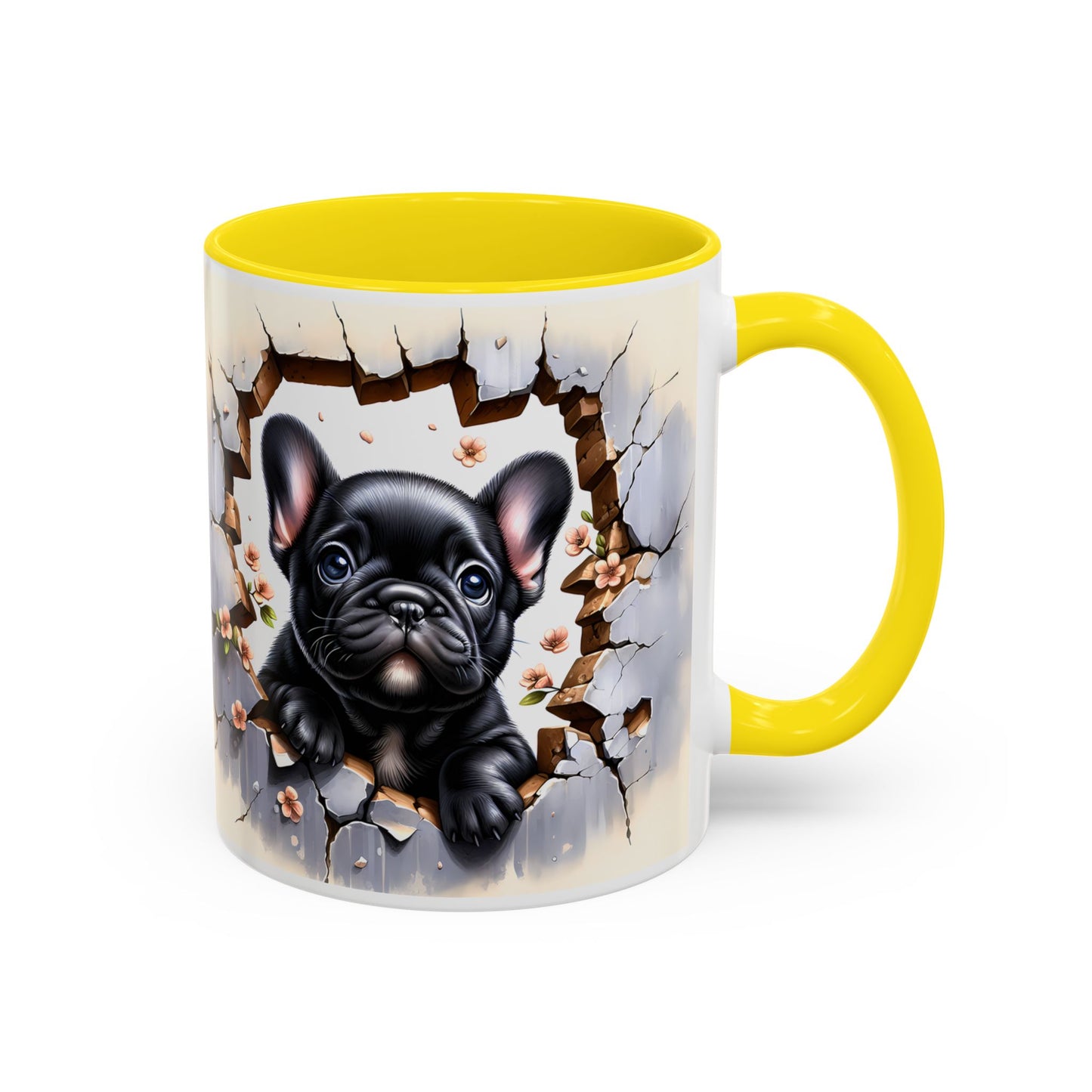 🐾☕ Black French Bulldog Puppy Accent Mug – Cute Breakthrough Pup Design ✨