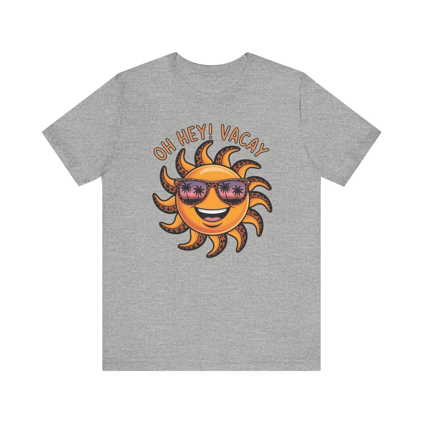 ☀️ ¡Hola! Camiseta de vacaciones – Sol sonriente con gafas de sol | Camiseta gráfica de verano para mujer
