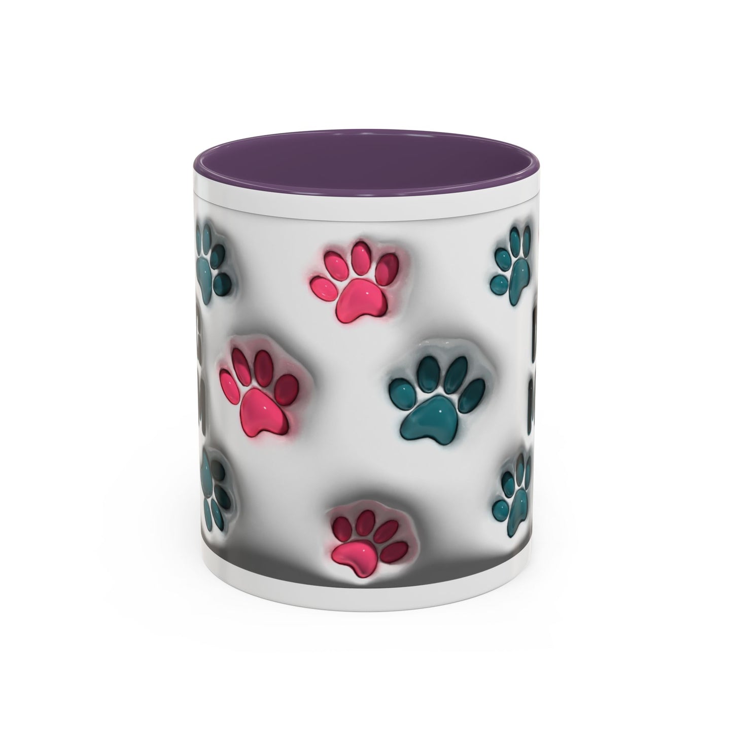 Dog Mom Accent Mug – Colorful Paw Print Cup for Proud Pet Parents