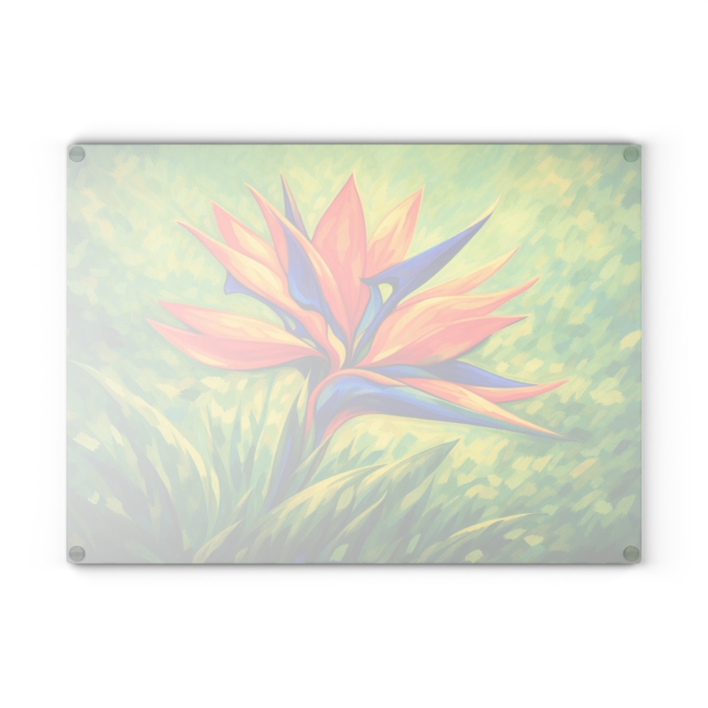 Bird of Paradise Flower Glass Cutting Board – Tropical Floral Kitchen Decor
