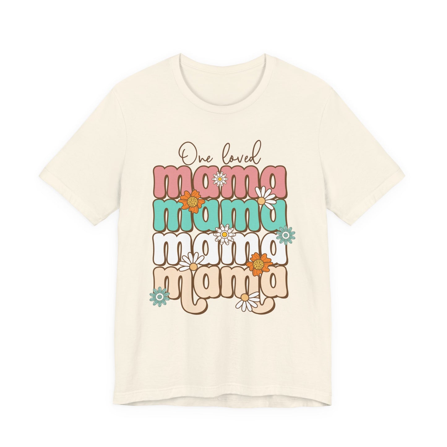 👕 Mama, Mama, Mama, Mama Boho-Style T-Shirt – Joyful Chaos of Motherhood 🌿