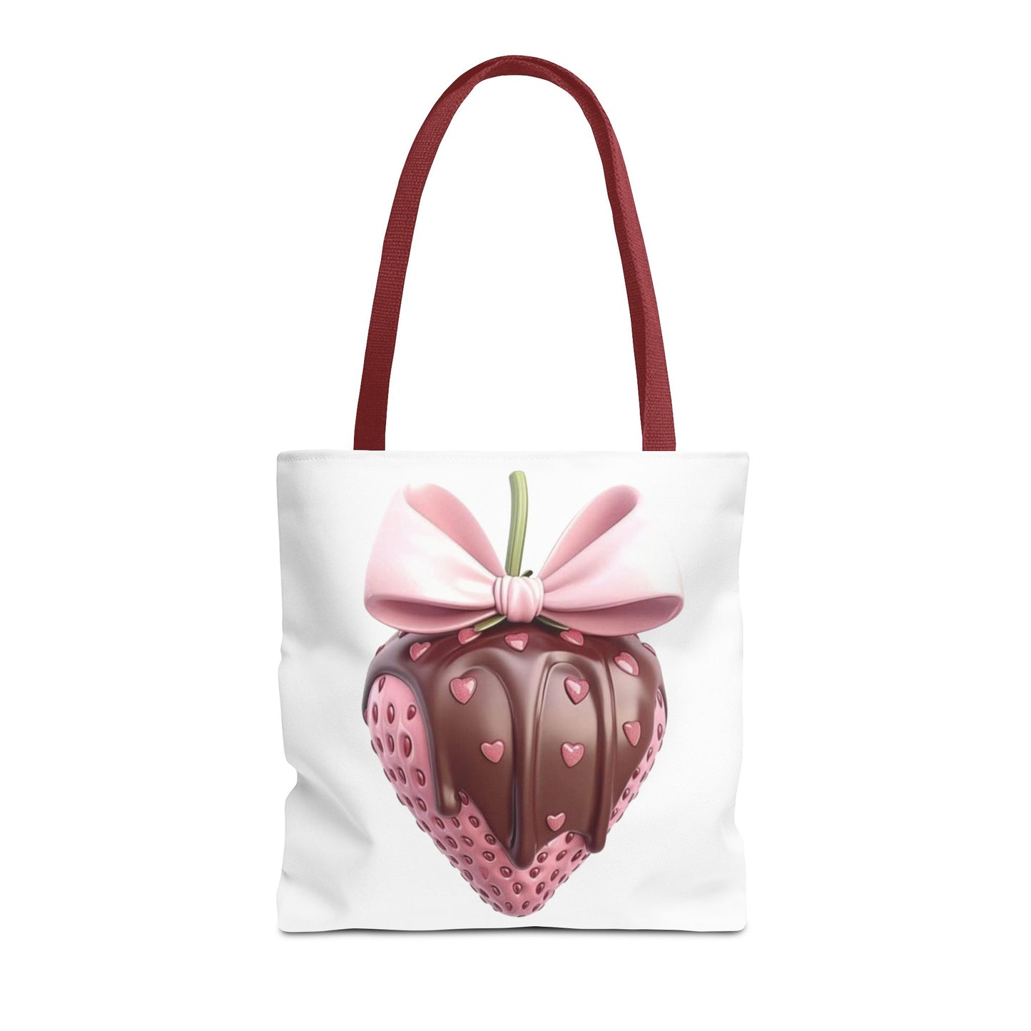 🍓 Chocolate-Dipped Strawberry Tote Bag – Sweet, Romantic & Practical 🍫