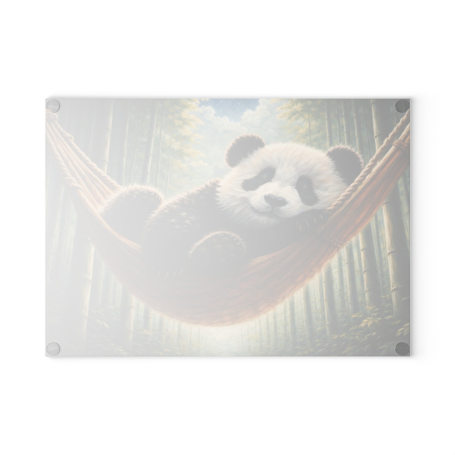Sleeping Panda in Bamboo Forest Glass Cutting Board – Peaceful Wildlife Nature Artwork