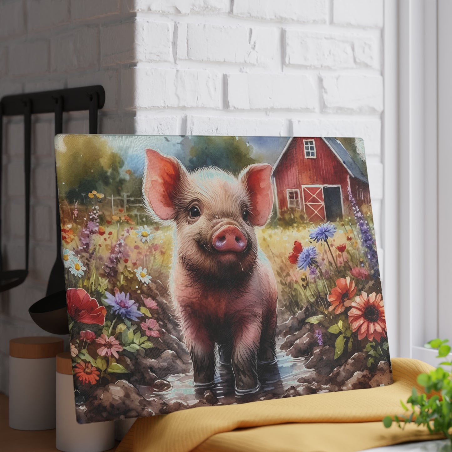 🐷🌸 Farm Piglet Cutting Board – Rustic Charm Meets Country Whimsy 🌸🐷