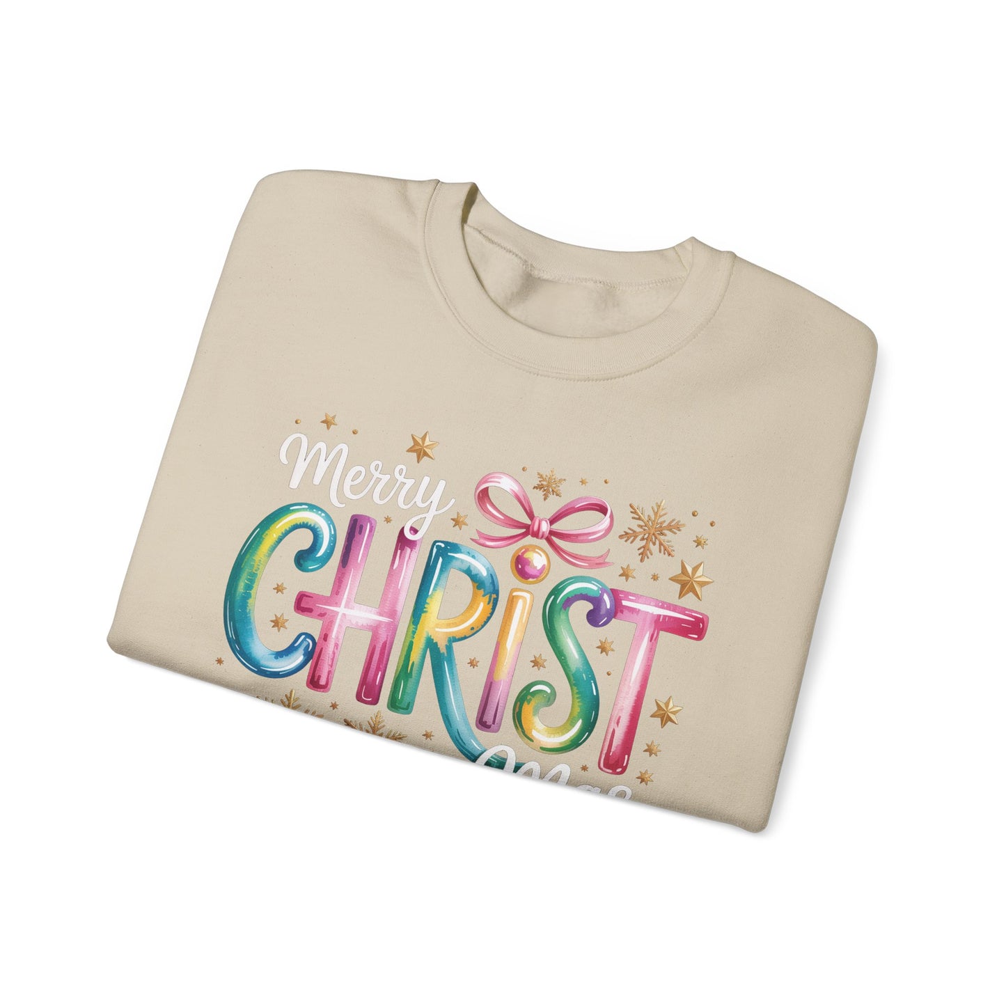 🎄🌈 Merry Christmas Rainbow Sweatshirt – Colorful Holiday Cheer ✨