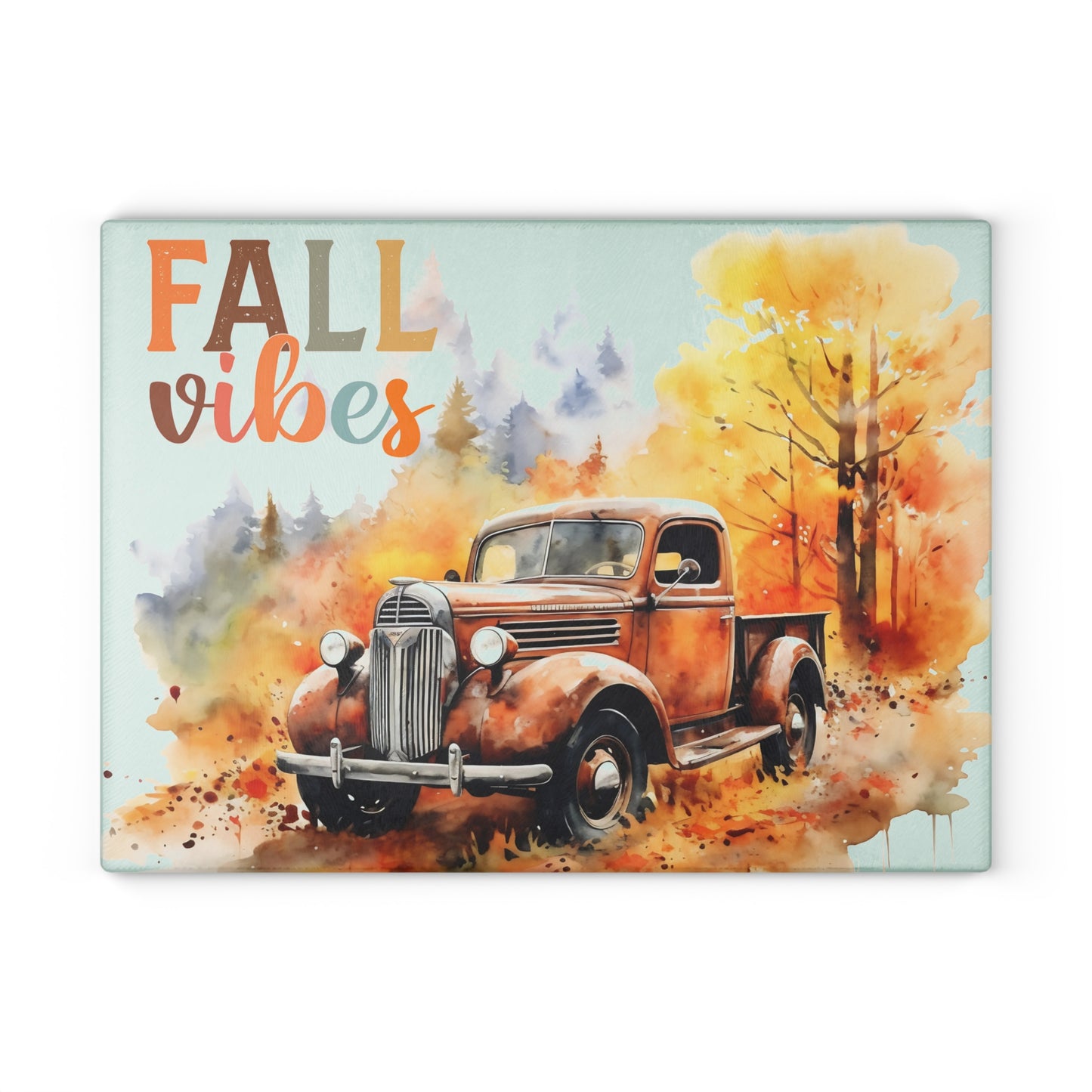 🍁 Fall Vibes Vintage Truck Cutting Board – Cozy Autumn Charm for Your Kitchen