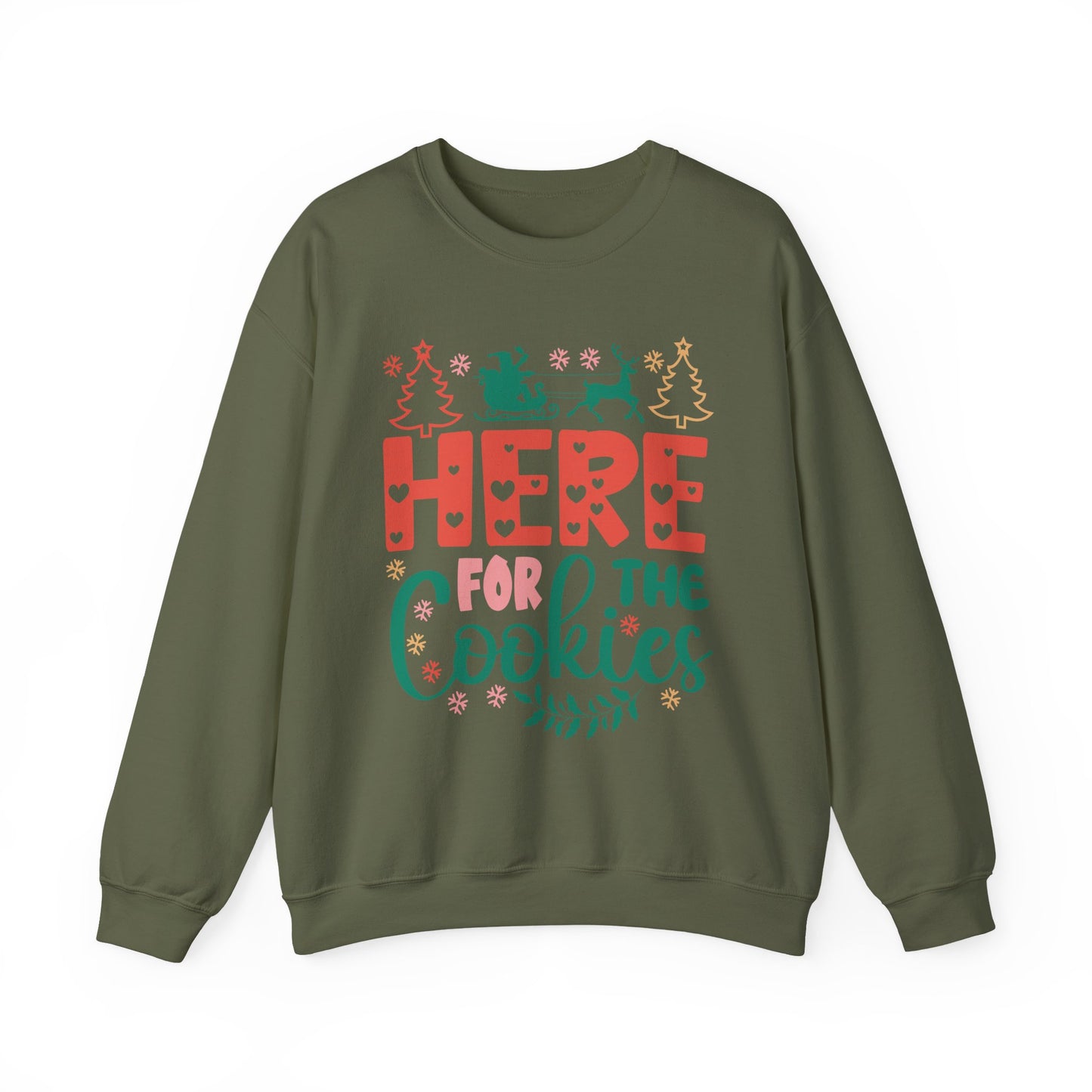 🎄🍪 Here For The Cookies Crewneck – Cute Holiday Baking Vibes