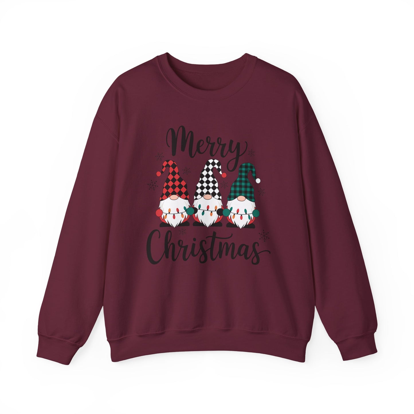 🎅✨ Merry Gnome Lights Sweatshirt – Whimsical Scandinavian Holiday Charm