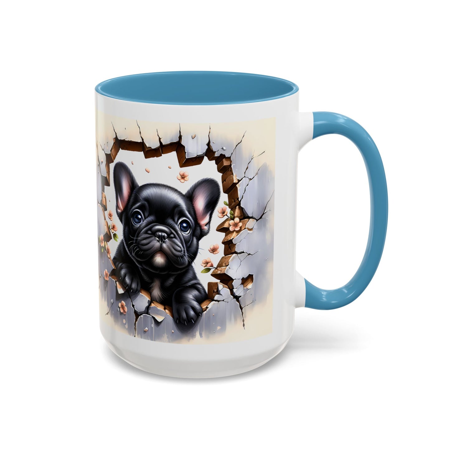 🐾☕ Black French Bulldog Puppy Accent Mug – Cute Breakthrough Pup Design ✨