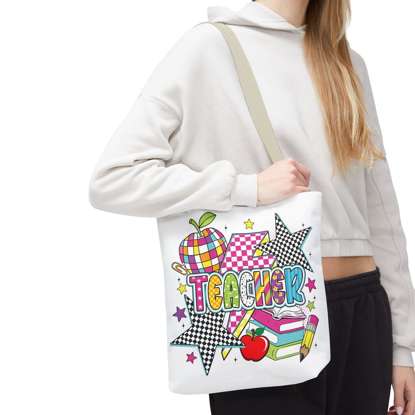 🌟 Bright Teacher Stars Tote – Bold Style for the Best in Class 🍎