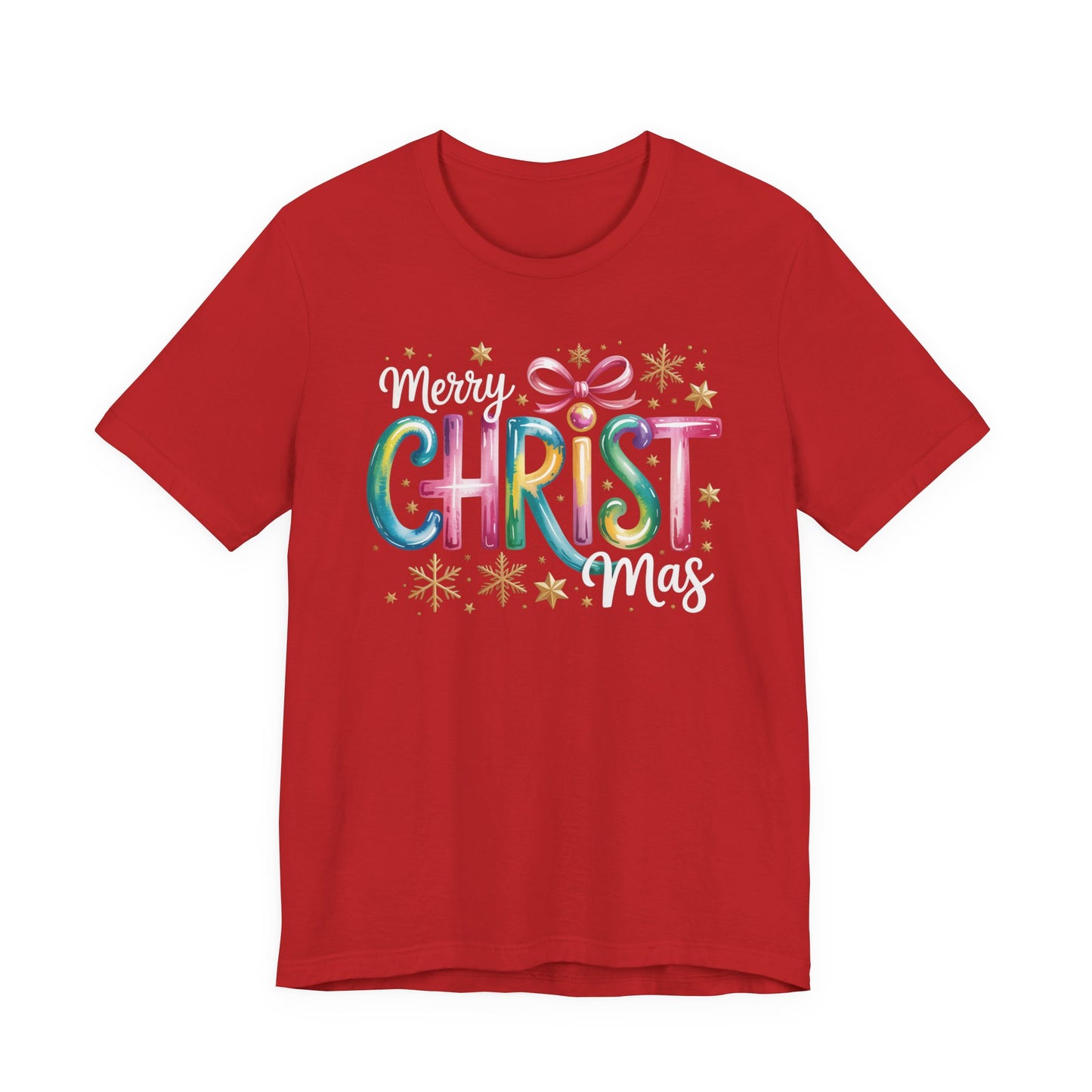 🎄✨ Merry Christmas Glow Lettering T-Shirt – Festive & Bright Holiday Style 🎁🌟