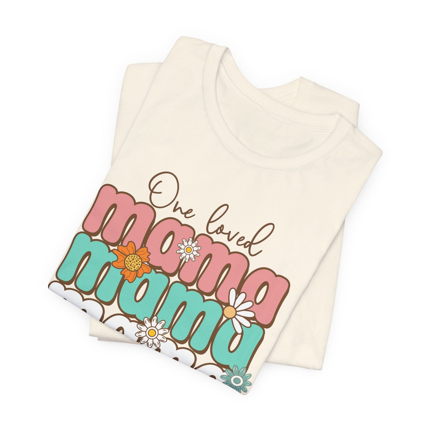 👕 Mama, Mama, Mama, Mama Boho-Style T-Shirt – Joyful Chaos of Motherhood 🌿