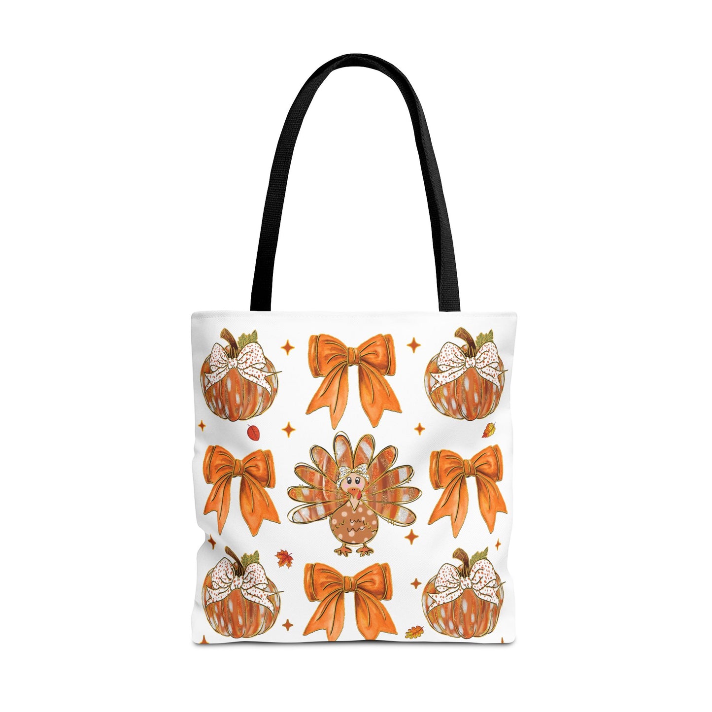 🎀 Girly Bows & Turkey Tote Bag – Cute & Cozy Thanksgiving Style 🦃🧡