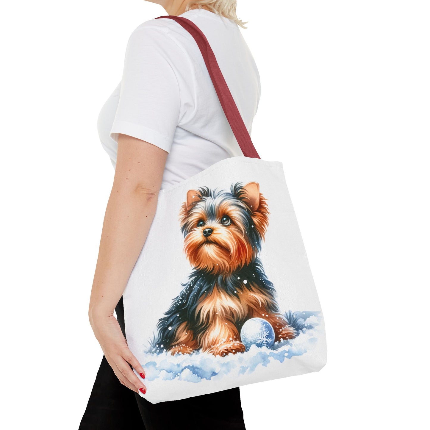 ❄️ Yorkie in Snow Tote Bag – Winter Cuteness with a Side of Sass 🐾👜