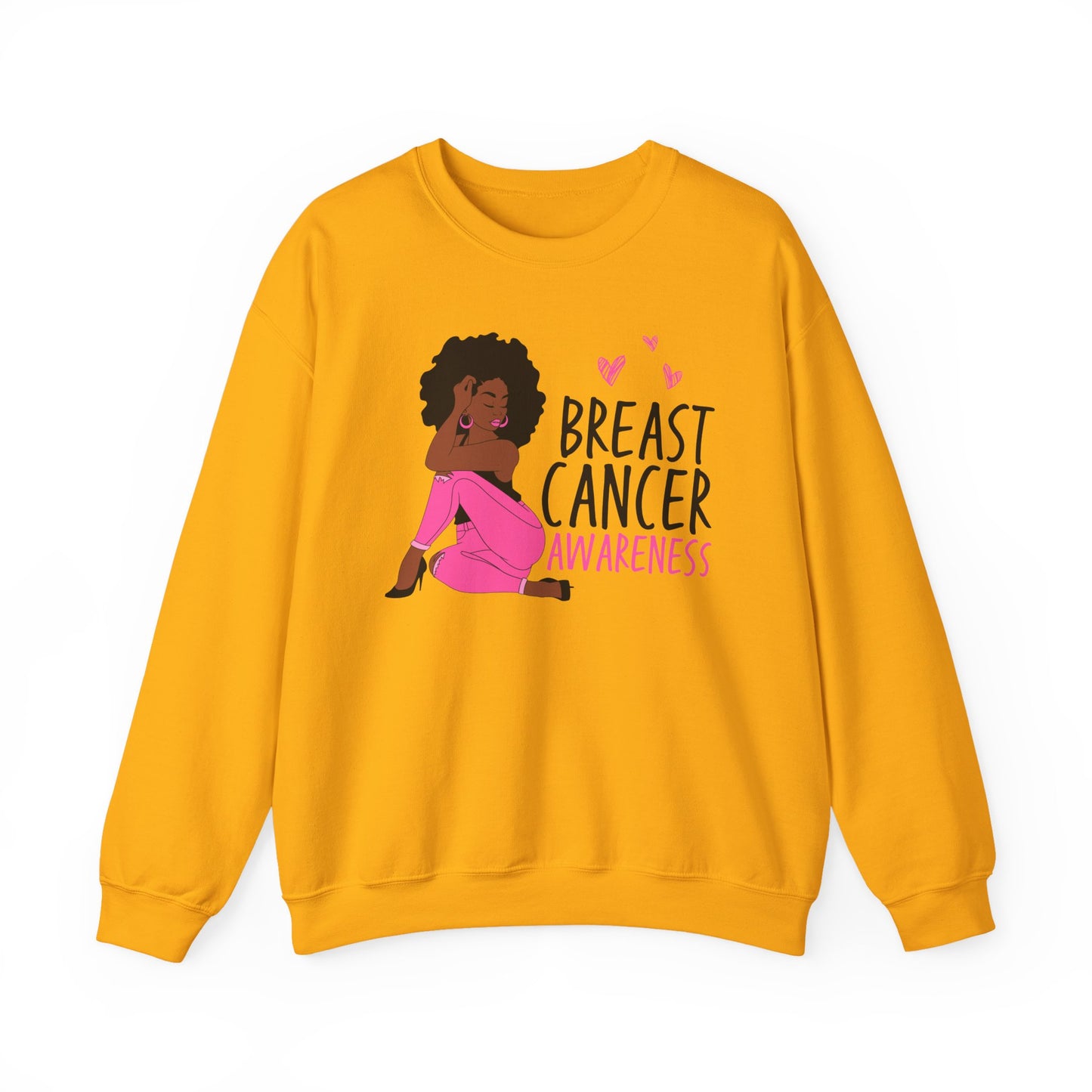 💕✨ Pink Awareness Woman Sweatshirt – Elegant Breast Cancer Support Crewneck