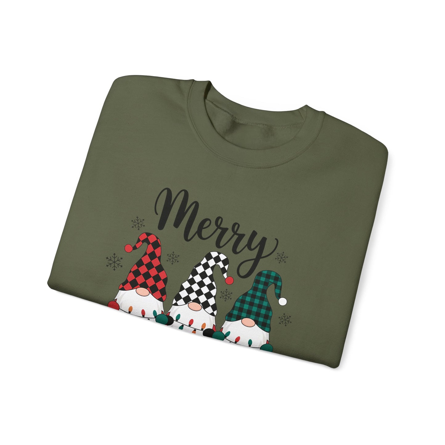 🎅✨ Merry Gnome Lights Sweatshirt – Whimsical Scandinavian Holiday Charm