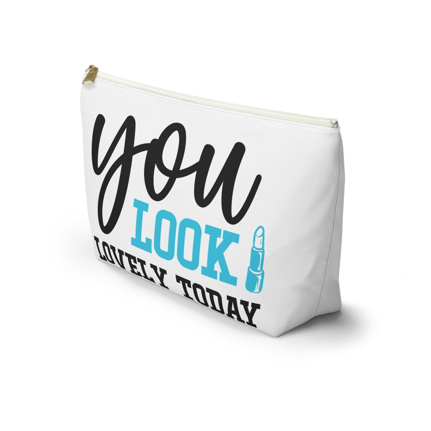 Accessory Pouch – "You Look Lovely Today" Blue Makeup Bag