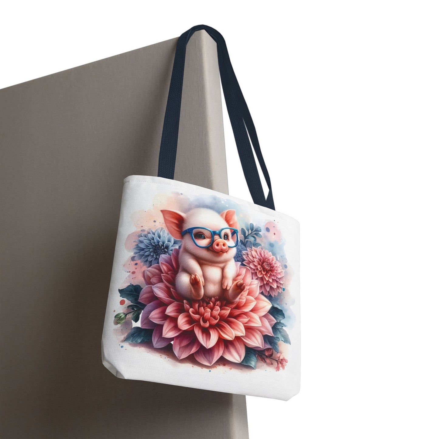 🐷 Floral Piglet Tote Bag – Cute, Whimsical & Practical 🌸