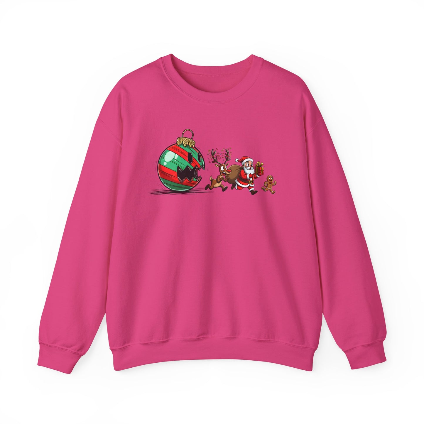 🎄🎅 Santa’s Great Ornament Escape Sweatshirt – Funny Christmas Crewneck for Holiday Laughs